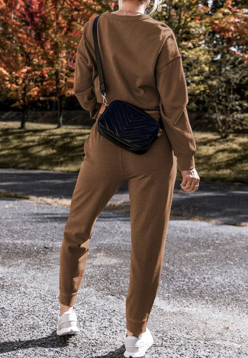 'Axelle' Long Sleeve Top and Pants Set - Celes Fashion